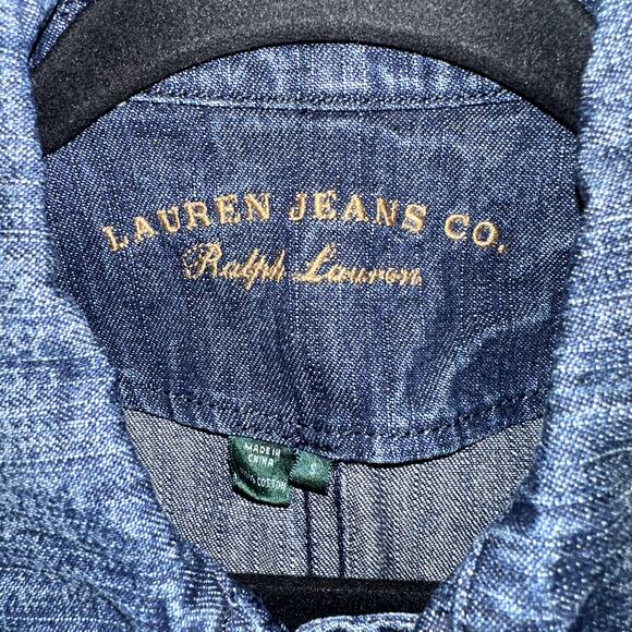 Lauren Jeans Co Womens Size Small Denim Knot Button Pocket Jean Jacket - Picture 6 of 10